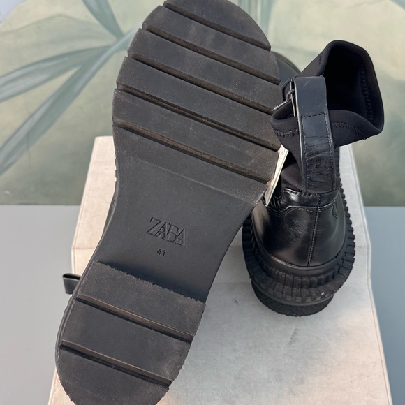 Zara Black Women's Chunky Ankle Boots, Botin, Size 10 NWT - Picture 8 of 10